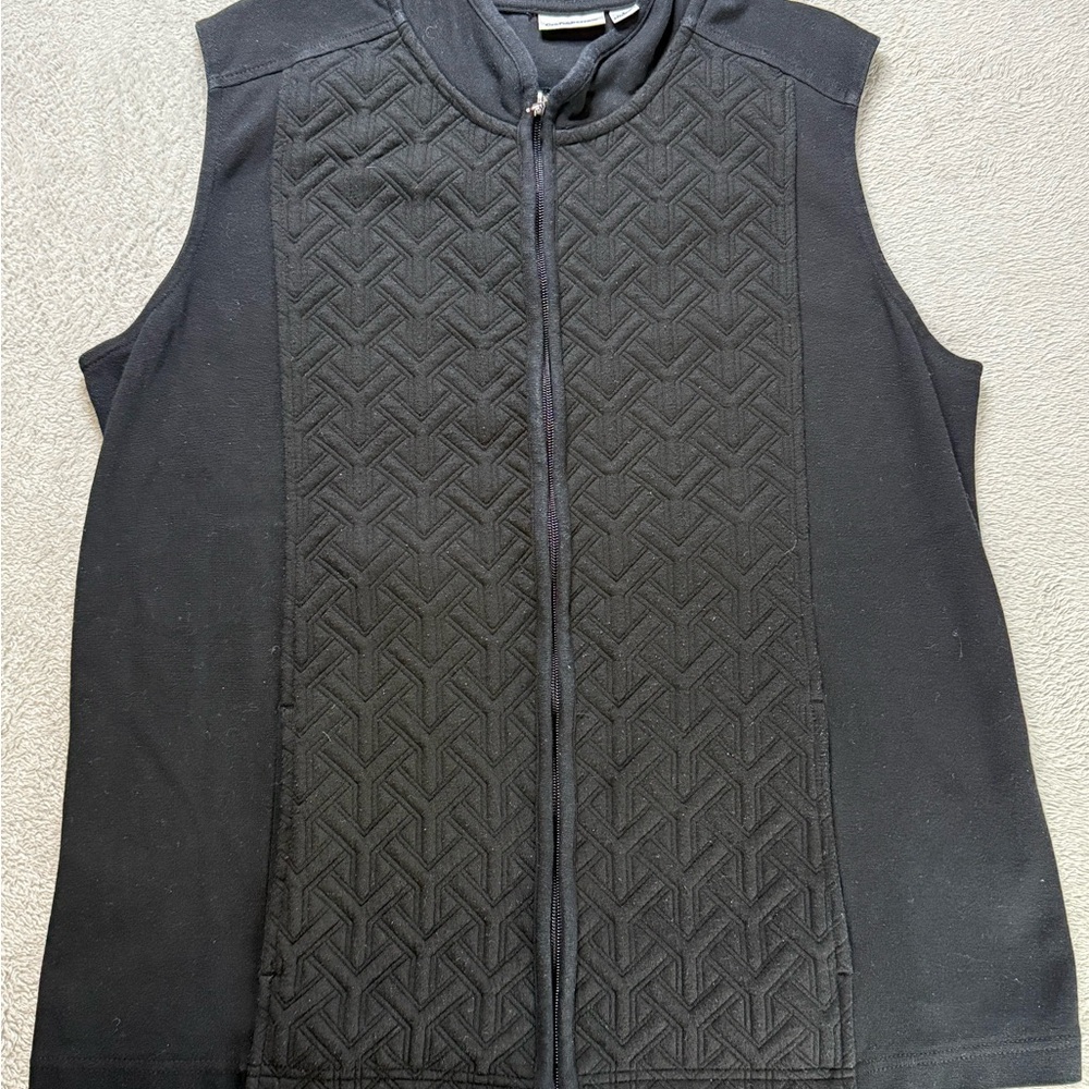 Croft & Barrow Black Sleeveless Quilted Vest L